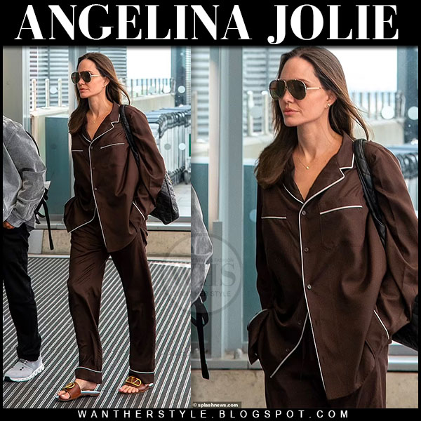 Angelina Jolie Shows How to Wear PJs at the Airport