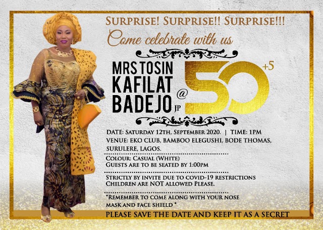 At the Surprise 55th Birthday Party For Beautiful Tosin Kafilat Badejo In Lagos