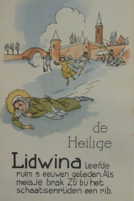 Historical image of Lidwina of Schiedam, the Patron Saint of Skating