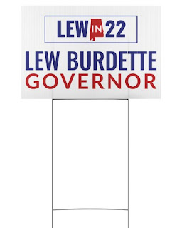 Lew Burdette for Governor yard sign