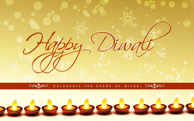 Happy Diwali Diyas HD Desktop Wallpaper