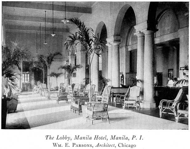 The old lobby of the Manila Hotel