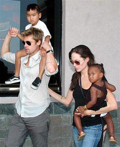 brad pitt and angelina jolie family. rad pitt and angelina jolie