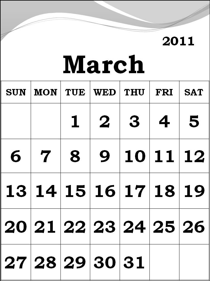 blank march calendar. 2011 march calendar template.