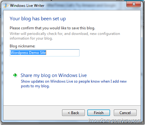 การโพสบทความใน WordPress ด้วย Windows LiveWriter