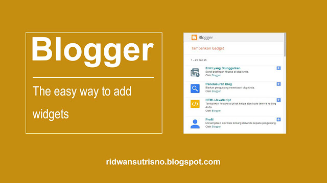 Cara Menambahkan Widget HTML / Javascript Atau Gadget Pada Blog