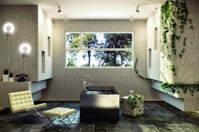 Baño con plantas