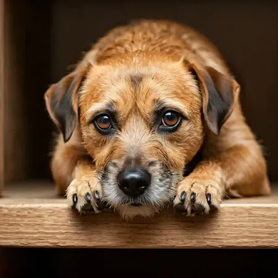 Perro con mirada triste