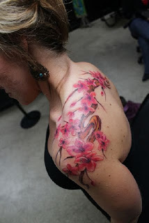 flower tattoos on shoulder