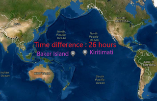 Maximum time difference on Earth - 26 hours