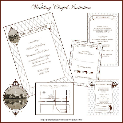 The invitation and inserts are perfect for a pocket fold invitation