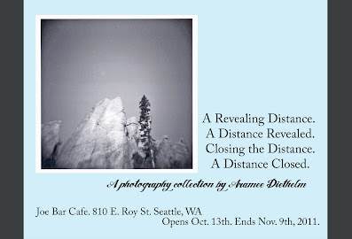 A poster announcing the photography exhibit by photographer Aramee Diethelm