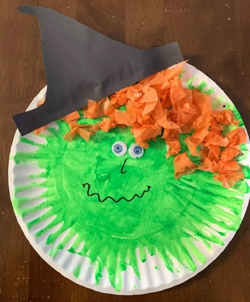 paper plate witch craft.