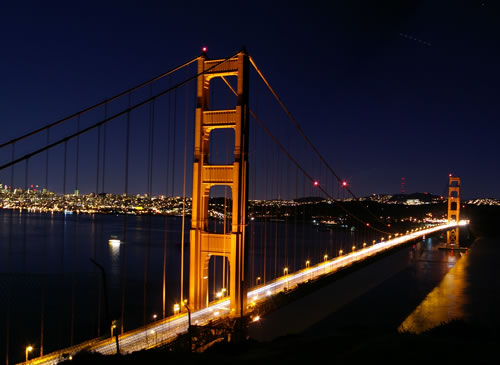 the beauty of golden gate bridge at night