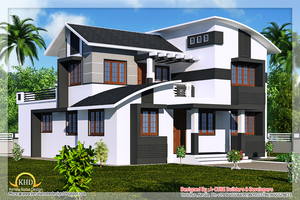  Duplex  Villa Elevation  2218 Sq Ft Kerala  home  design 