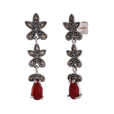 Marcasite Silver Earrings | divinejewelsindia