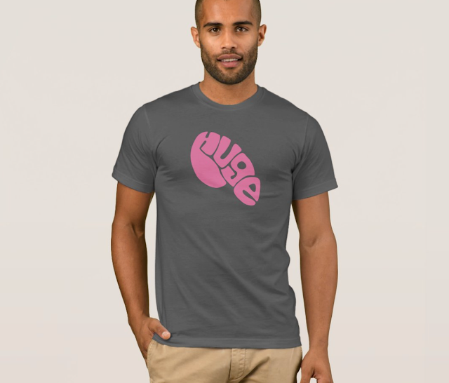 Huge text in a penis silhouette t-shirt