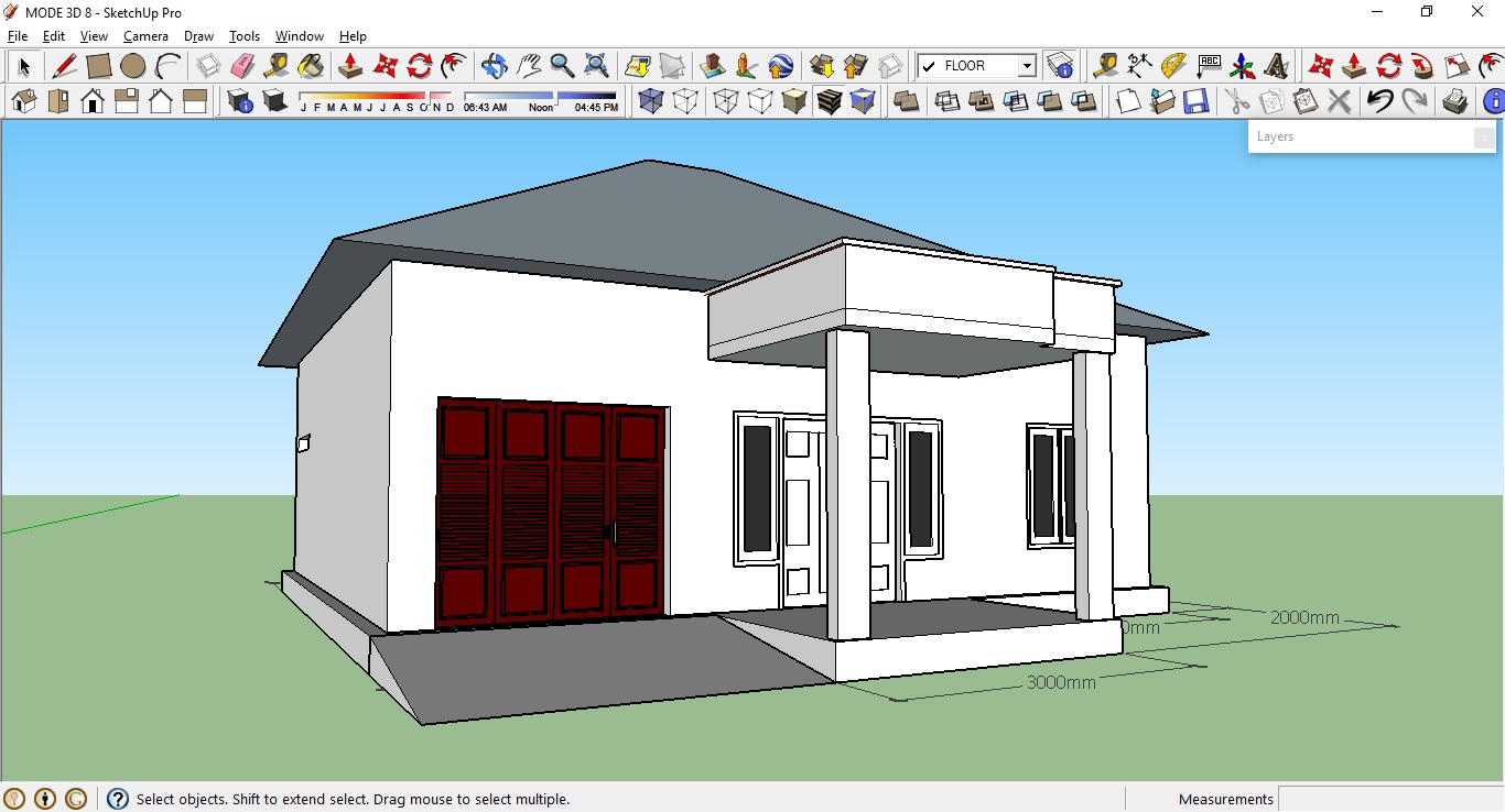 Desain Contoh Rumah Minimalis 2 3d Warehouse Model Sketchup