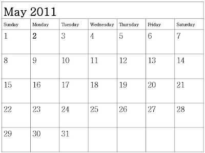 printable 2011 calendar. printable 2011 calendar may.