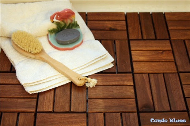 diy teak wood shower flooring