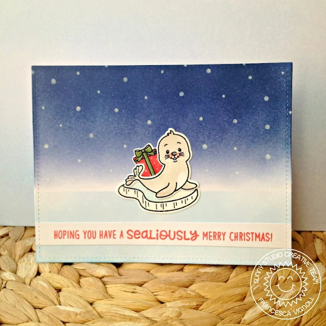 Sunny Studio Stamps: Polar Playmates Winter Interactive Christmas Card by Francesca Vignoli