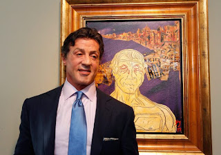 Sylvester Stallone em Exposição de suas Pinturas na Suiça