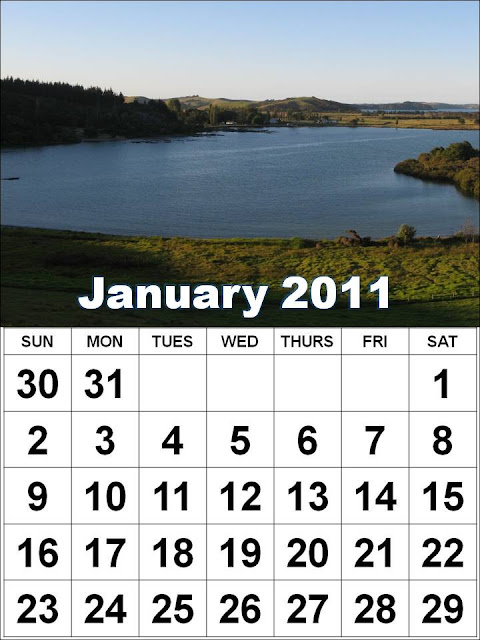 Free Printable January 2011 Calendar with big fonts