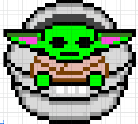 Baby Yoda Pixel Art Template