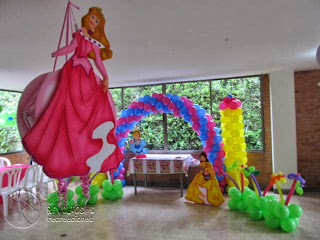 DECORACION CON GLOBOS PRINCESAS DISNEY