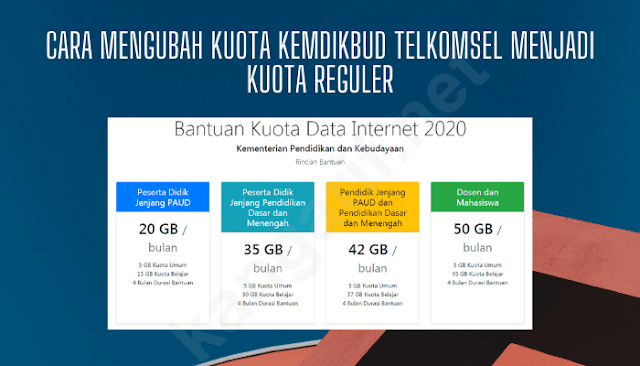 3 Cara Mengubah Kuota Kemendikbud Telkomsel Menjadi Kuota Reguler - Kangarif.net