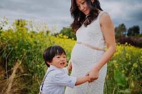 mustard flower fields maternity session bay area