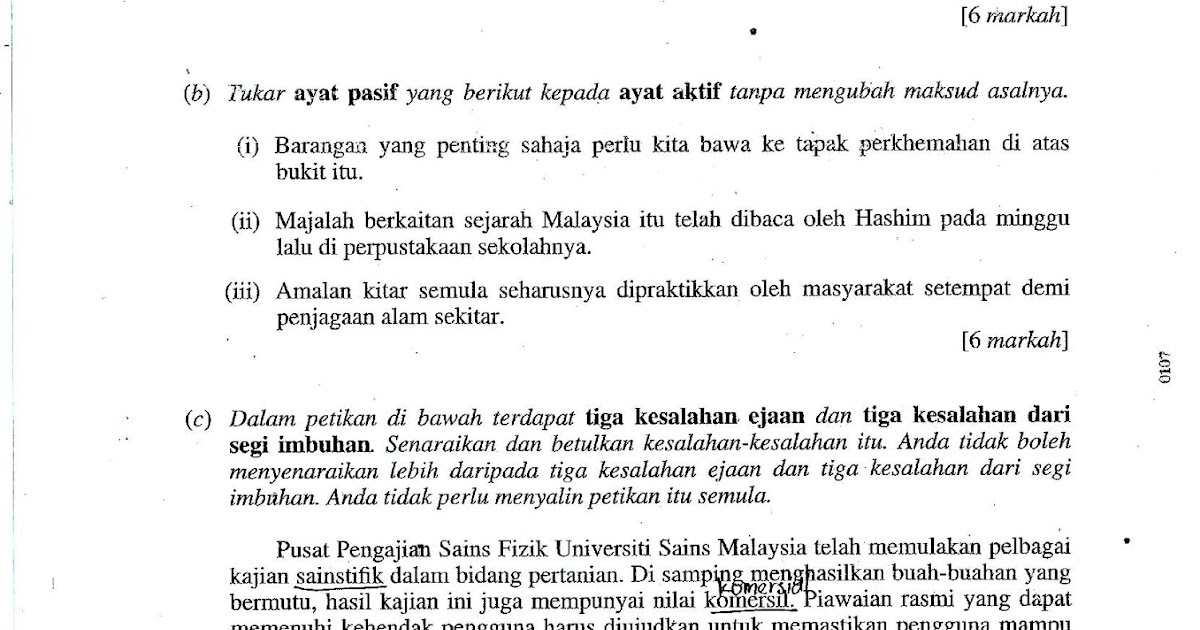 Soalan Spm Ulangan 2019 Bahasa Melayu - Contoh IK