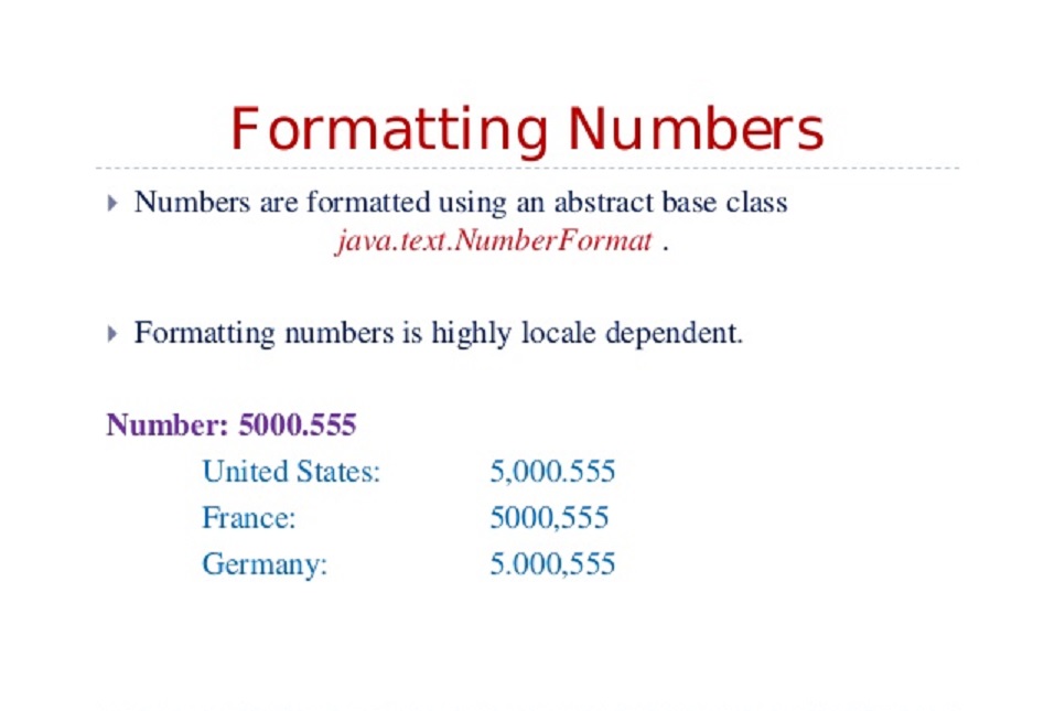 how make numbers print as money in java