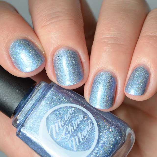 holographic blue nail polish swatch