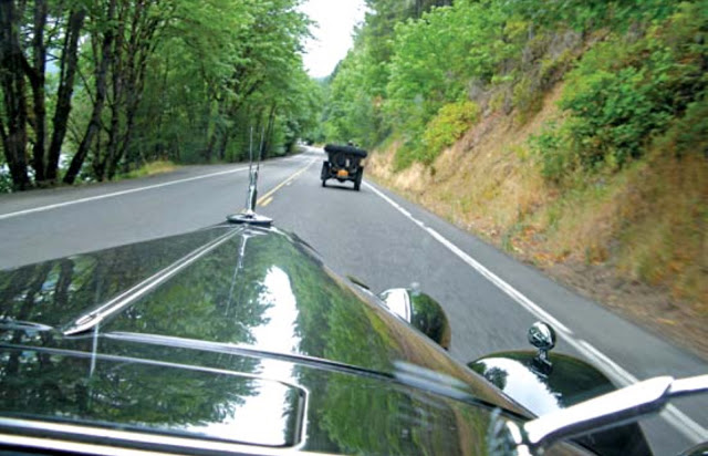 The Motoring Classic convoying down a California Highway on its way to the 68th annual Pebble Beach Concours d'Elegance