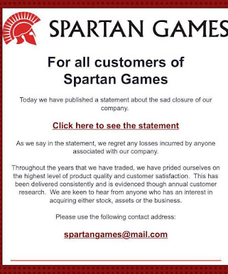 Spartan Games Announces Closure