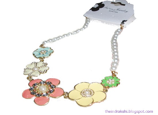 Accessories: Flower-y Necklace and Color Blocking Edgy Bangles