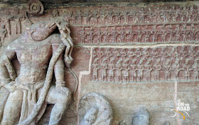 Varaha avatar where Lord Vishnu rescues bhudevi from the clutches of demon king Hiranyakashyapa