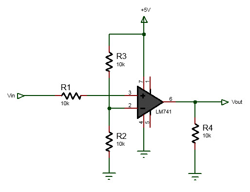 LM741 opamp comparator over voltage
