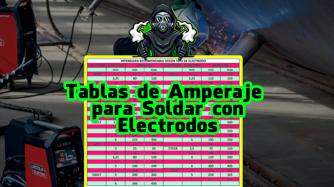 Tabla de Amperaje para Soldar con Electrodos