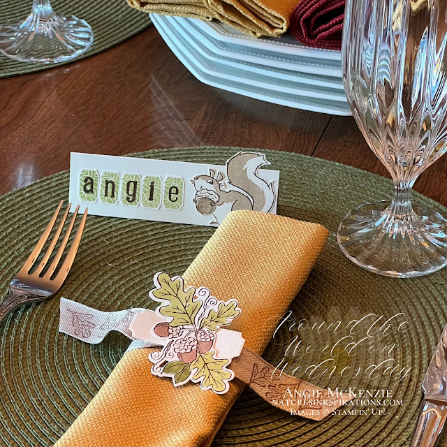 Thanksgiving Table Setting Ideas using Stampin' Up! Products (angle) | Nature's INKspirations by Angie McKenzie