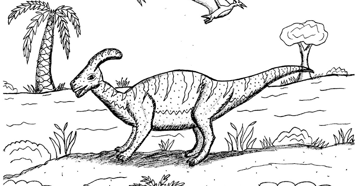 Robin's Great Coloring Pages: Parasuarolophus the Large Crested ...