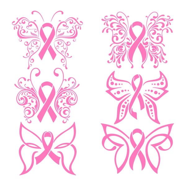 Download Free Pink Ribbon Silhouette Design and Cut File (Breast ...