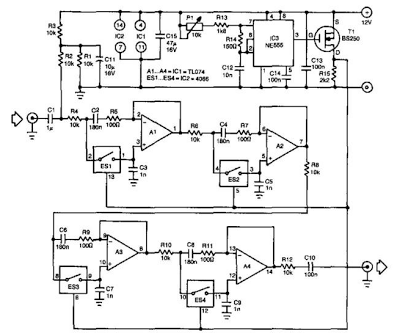 Tunable Bandpass Filter Circuit Diagram