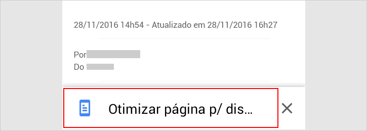 Otimizando página para dispositivo móvel - Modo leitor