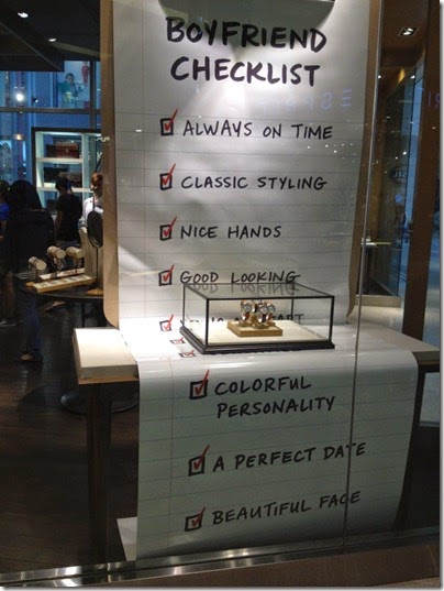 Fossil The Perfect Boyfried Checklist Display