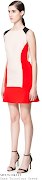 Kimberley Walsh's Zara Cream Ecru, Red & Black Tricolour Contrast Colour .