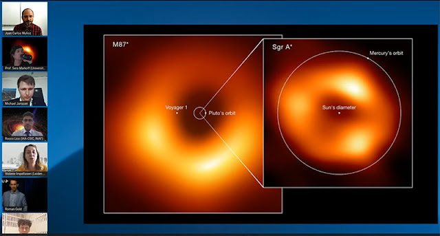 Hooray, image of Sgr* Black Hole & M87 comparison (Source: EHT Collaboration Press Conference)