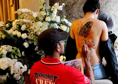 Body Painting Koi Fish Yakuza Jakarta