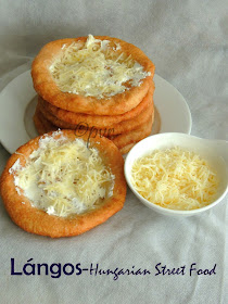 Lángos,Hungarian Langos,Hungarian Street Food